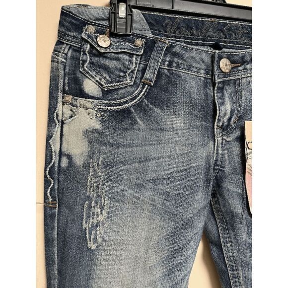 Levi's 524 Womens Superlow Distressed Skinny Jeans Light Wash Sz 5 New with Tag - Picture 6 of 16